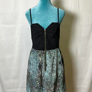 Vena‎ Cava Women's Black and Blue Silk Dress luxe designer party